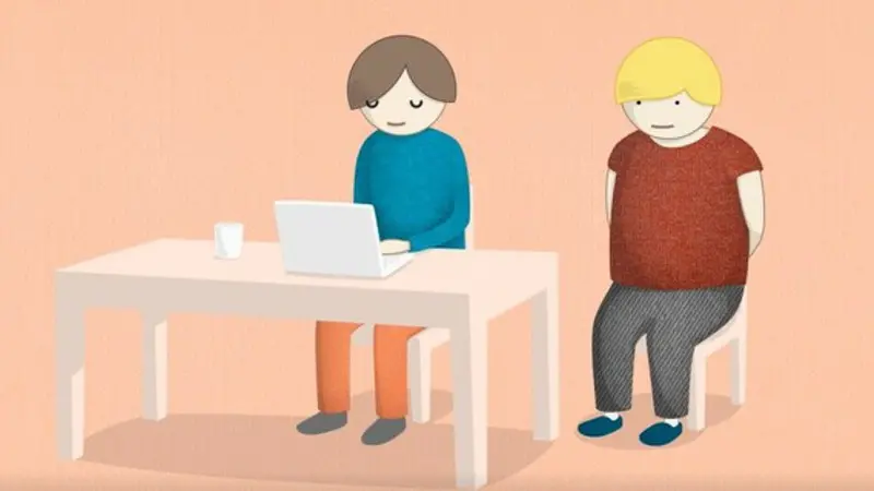 Illustration av två personer som sitter