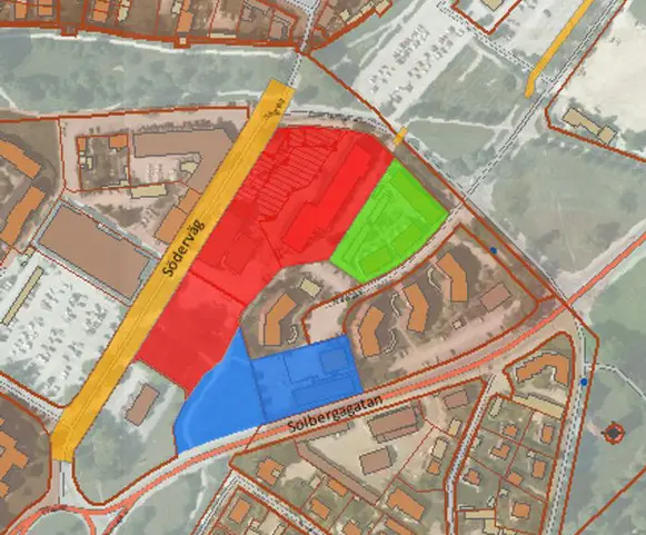 Karta över exploateringsområdet Järnvägen.