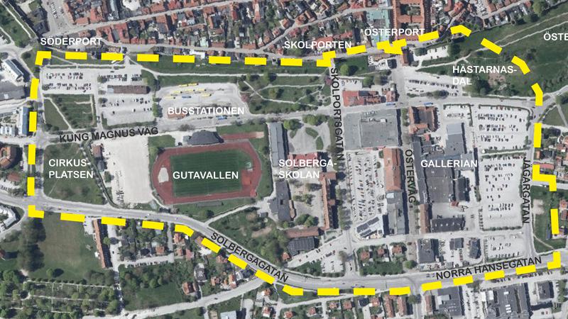 Karta över Östercentrum