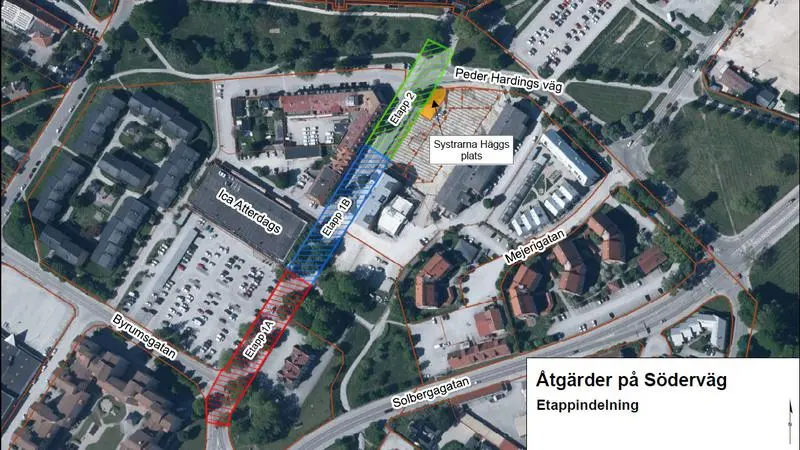 Etappindelning ombyggnation Söderväg