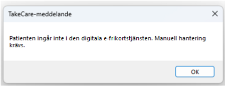 En skärmdump av en datorskärm med ett meddelande.