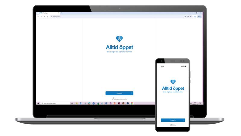 Inloggningsläget i Alltid öppet – på desktop och mobil."