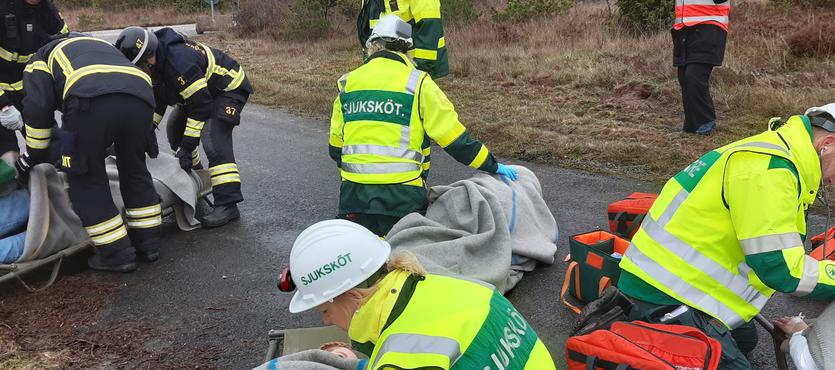 Bild från skadeplatskurs som genomfördes 2019 (foto: RG)