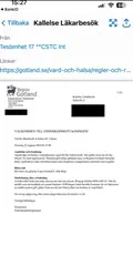 Skärmklipp kallelse