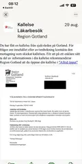 Skärmklipp kallelse